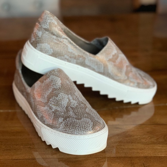 J Slides Shoes Jslides Womens Sage Sneaker Bronze Snakeskin Sz9 Poshmark